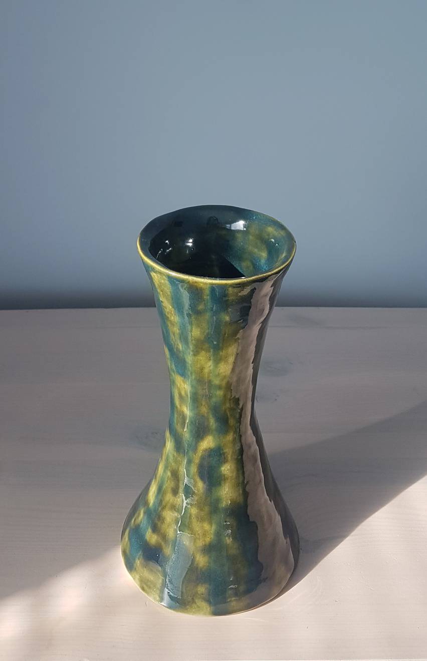 Marbled Green Glazed Vase