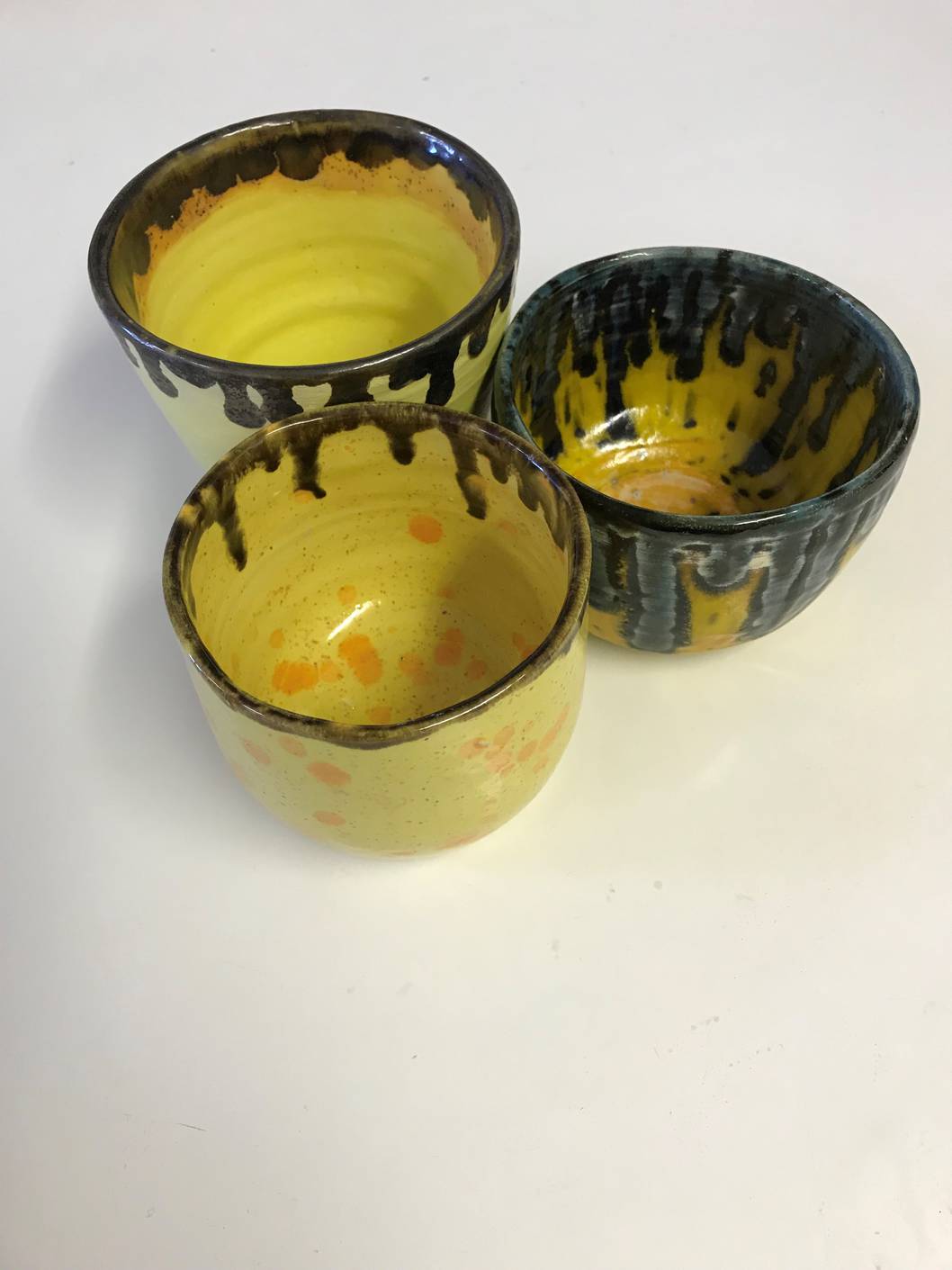 Yellow and Bronze Pots